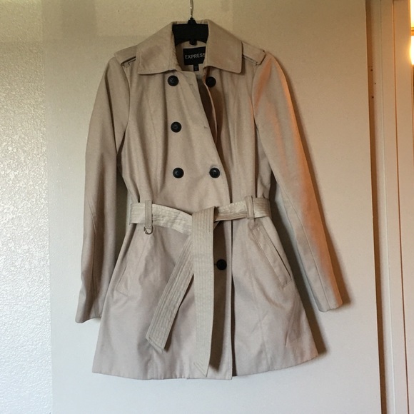 Express Light Brown Trench Coat - Picture 2 of 3